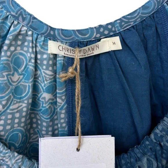 NWT Christy Dawn The Ambre Dress - Indigo Blues - Size Medium - Organic Cotton - Picture 11 of 16